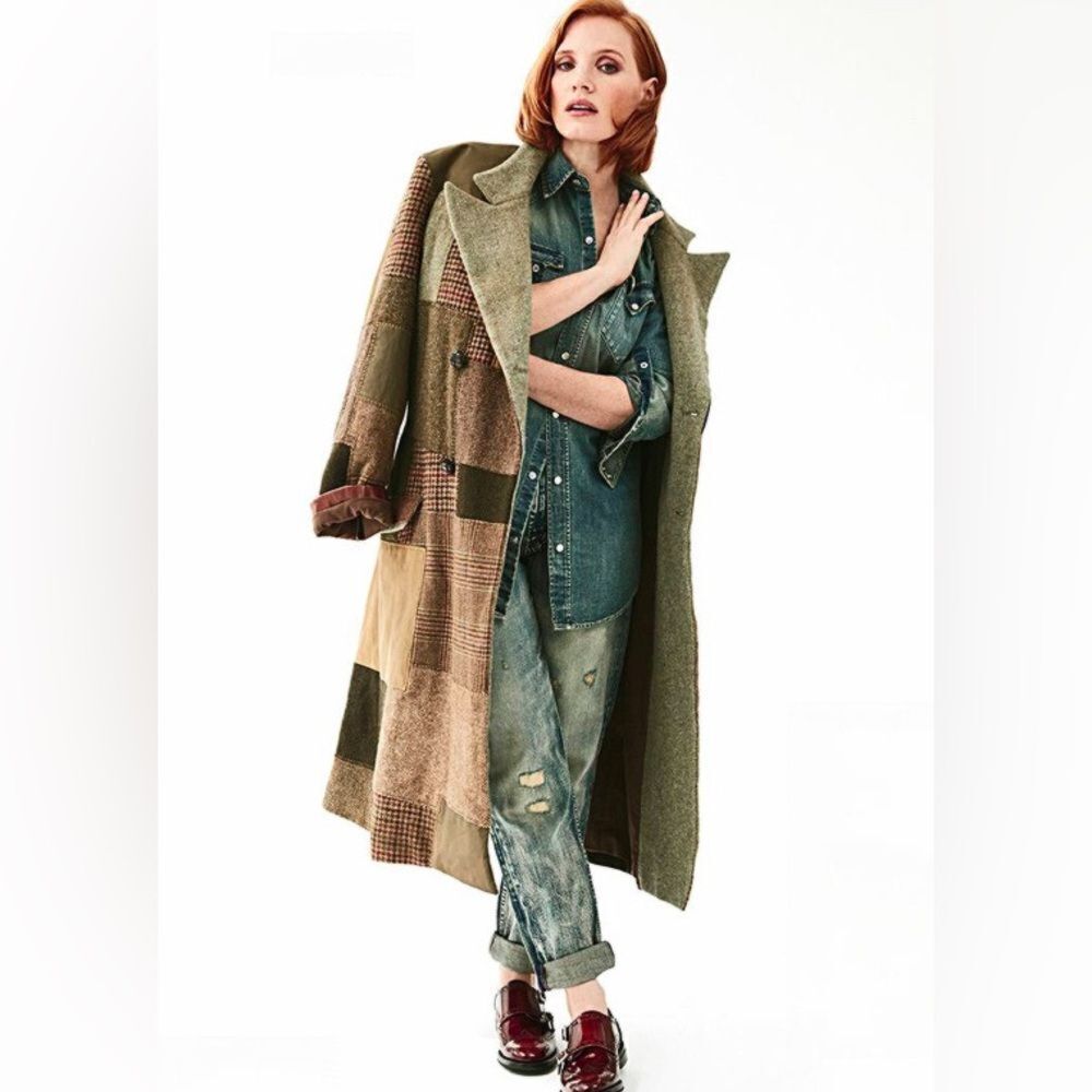 Ralph Lauren 50th Anniversary Collection Fall ‘18 Antiqued Sydney Patchwork Coat